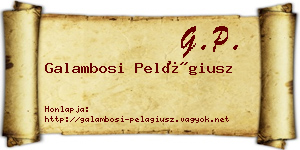 Galambosi Pelágiusz névjegykártya